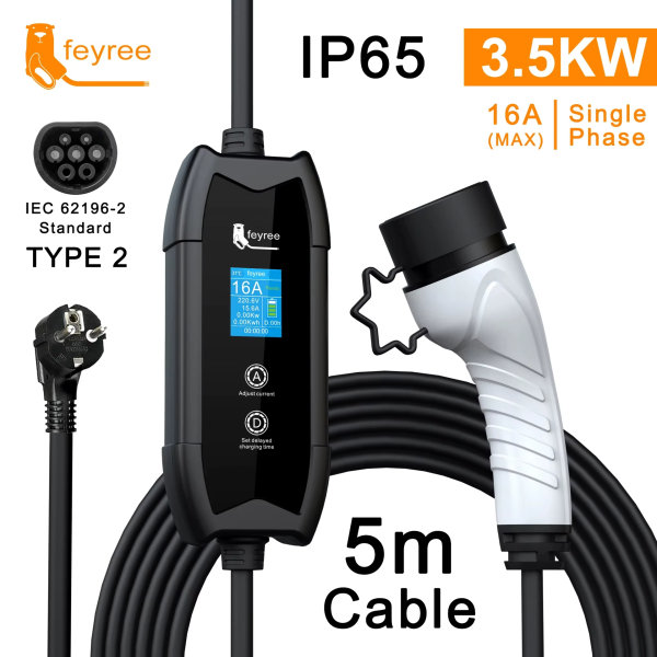 Зарядка для електромобіля Feyree 3.5кВт 16A Type2 Cat EV F8 - зображення 2