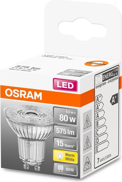 Світлодіодна лампа OSRAM Star PAR16 6.1 Вт 827 GU10 (4099854457388) - зображення 2