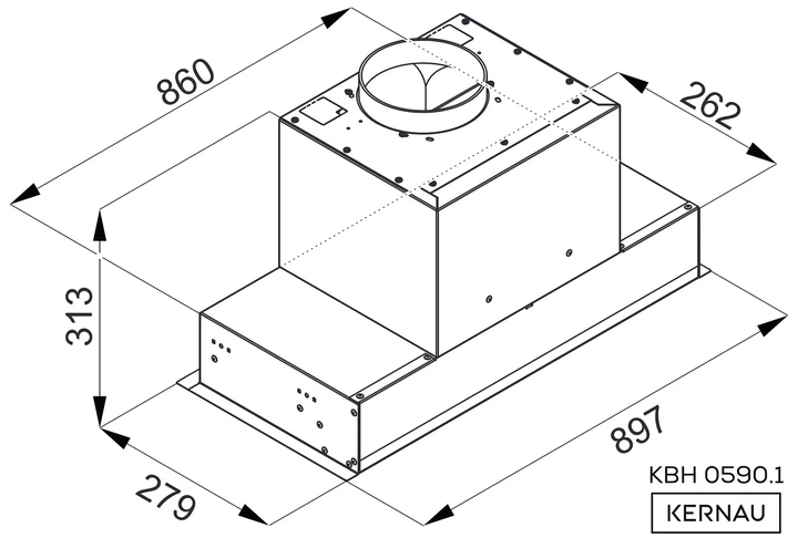 Okap kuchenny Kernau KBH 0590.1 B - obraz 2