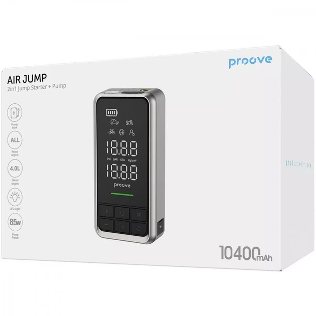 Пусковое Устройство 2 in 1 + Насос Proove Air Jump 10400mAh 1000A - изображение 3
