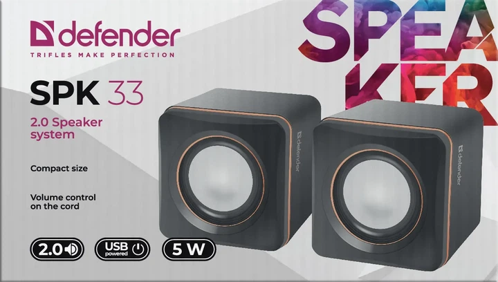 Компьютерные колонки 2.0 Defender SPK 33 5Вт USB Black (65633) - изображение 5