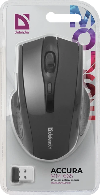 Беспроводная мышка Defender Accura MM-665 52665 USB 6 кН 1200 dpi Black - изображение 6