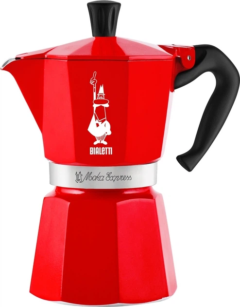 Zestaw Bialetti Nutcracker Moka Express Kawiarka na 6 filiżanek 300 ml + 2 kubki czerwona (8006363074384) - obraz 2