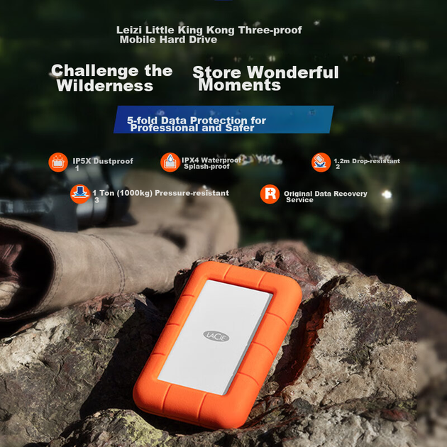 Жорсткий диск LaCie Rugged 1 TB STFR1000800 2.5" USB-C External - зображення 6