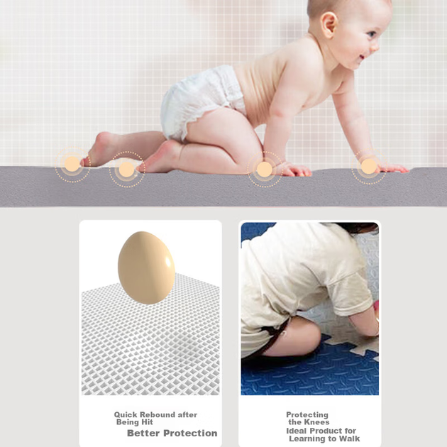 Детский коврик для ползания Dordee Ledi Baby 30х30 см 9 шт (100069210007) - изображение 5