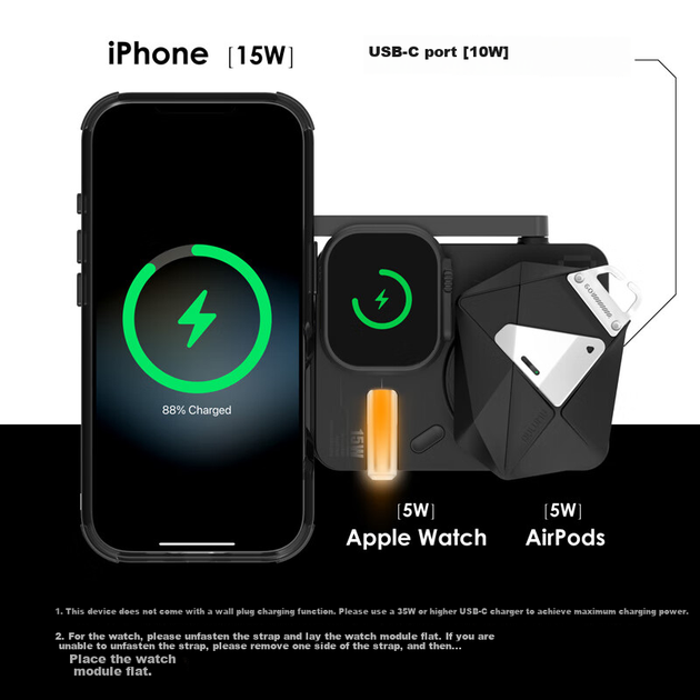 Бездротовий зарядний пристрій Aulumu M01 15W Black - зображення 4
