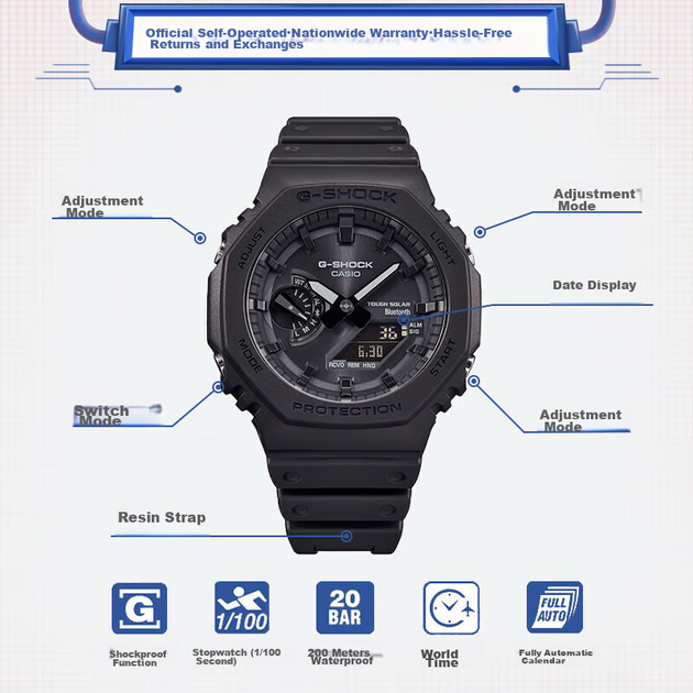 Чоловічий годинник Casio G-Shock GA-B2100 Black (100026179803) - зображення 5