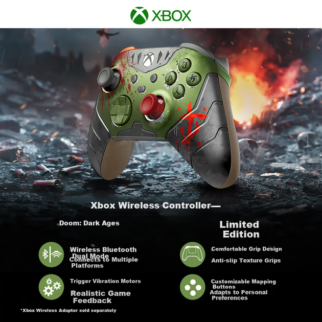 Бездротовий ігровий контролер Microsoft Xbox Series X/S Wireless Controller DOOM: The Dark Ages Limited Edition - зображення 5