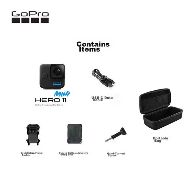 Кишенькова міні-камера GOPRO HERO11 Black, водонепроникна та ударостійка, для сімейного відеоблогу та відеоблогу з домашніми тваринами, камера для зйомки наосліп - зображення 2