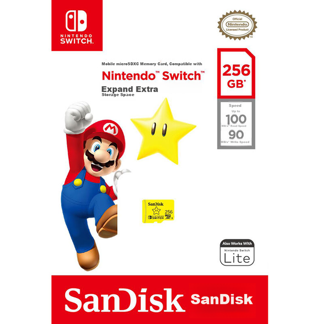 Карта памяти SanDisk Nintendo Switch microSDXC 256GB UHS-I U3 V30 - изображение 7
