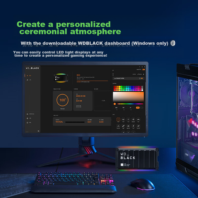 SSD диск Western Digital WD_BLACK P40 500GB Type-C External Black - изображение 6