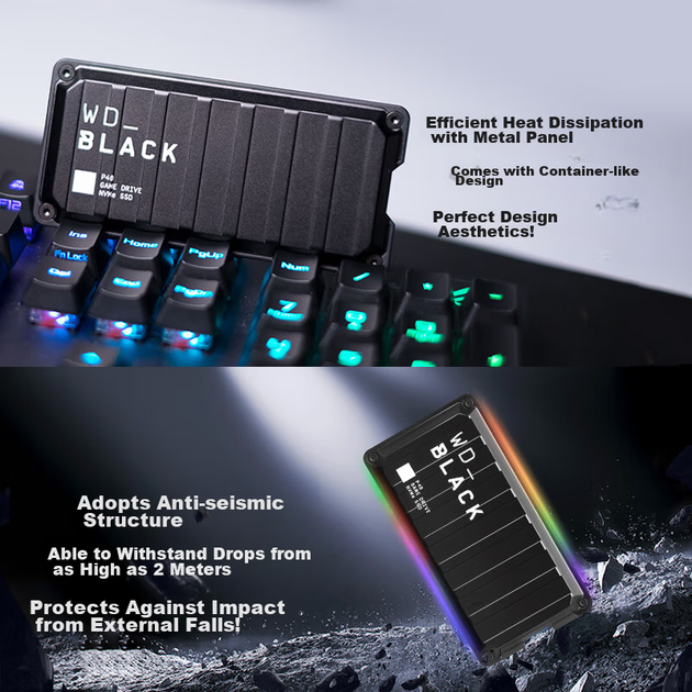 SSD диск Western Digital WD_BLACK P40 500GB Type-C External Black - изображение 8