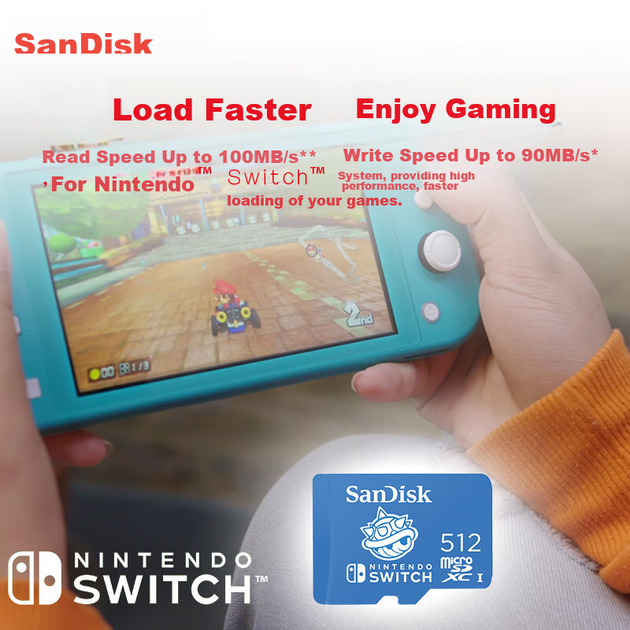Карта памяти SanDisk Nintendo Switch microSDXC 512GB UHS-I U3 V30 - изображение 5