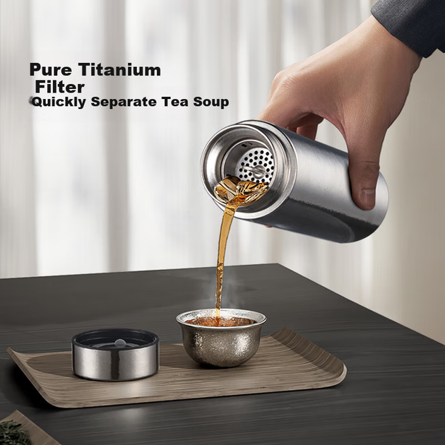 Термокружка JD Original Titanium Health из чистого титана с заварочным фильтром для чая 300 мл (100157931760) - изображение 6
