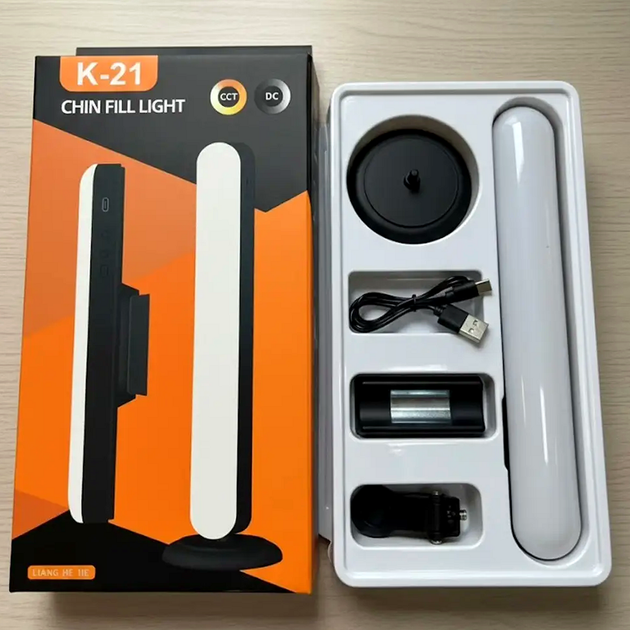 Настільна акумуляторна лампа 5 Вт 27,5 см USB Type-C чорний K-21 для офісу та дому - зображення 7