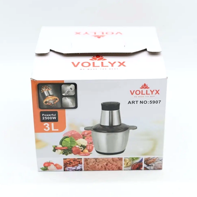 Кухонный измельчитель 2500 Вт 3 л нержавеющая сталь универсальный Vollyx 5907 - изображение 8