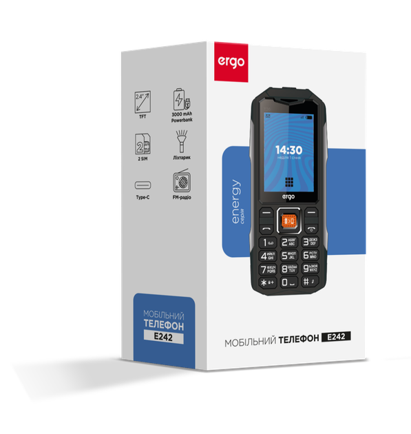 Мобильный телефон E242 Dual Sim Black Ergo (2000003424061) - изображение 6