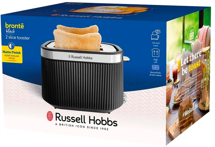 Тостер Russell Hobbs 26760-56/RH Bronte 2S Toaster Чорний 2 відд. - Фото 5 Тостер Russell Hobbs 26760-56/RH Bronte 2S Toaster Чорний 2 відд. - зображення 5