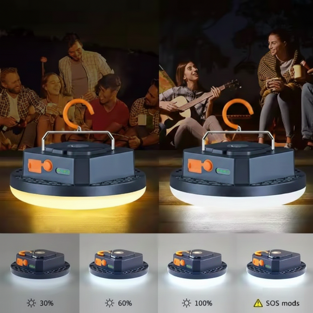 Лампа павер-банк 6600 mAh LED 15W-30 світлодіодів MOS-13 (Тепле світло) Акумуляторний кемпінговий ліхтар Mos Lighting - Фото 4 Лампа павер-банк 6600 mAh LED 15W-30 світлодіодів MOS-13 (Тепле світло) Акумуляторний кемпінговий ліхтар Mos Lighting - зображення 4
