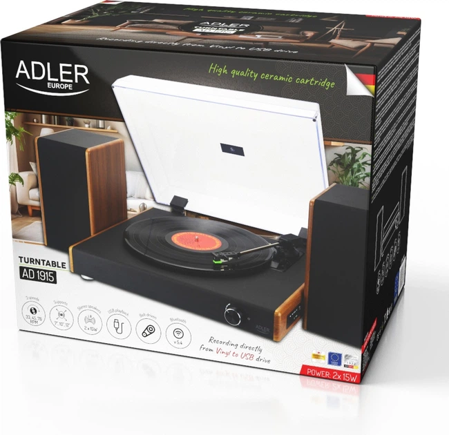 Gramofon Adler AD 1915 z USB i Bluetooth (5905575907615) - obraz 16