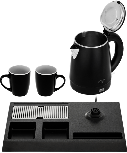 Czajnik elektryczny Adler AD 1387 z tacką i dwoma filiżankami - obraz 3