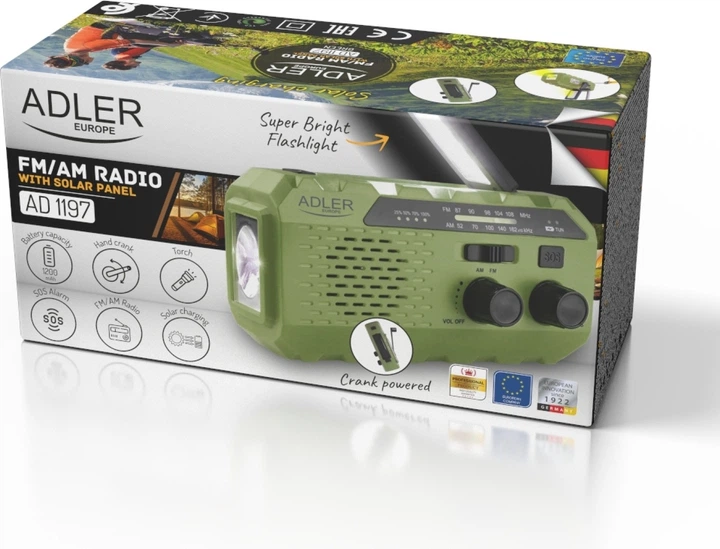 Odbiornik radiowy Adler AD 1197 solarne z korbką ręczną Green (5905575909367) - obraz 20