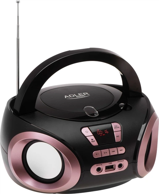 Odbiornik radiowy Adler AD 1181 FM Boombox CD-MP3 Black (5905575909022) - obraz 2
