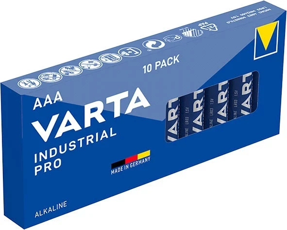 Батарейка Varta Industrial PRO (10 штук), AAA, LR3, лужна, міні пальчик - Фото 1 Батарейка Varta Industrial PRO (10 штук), AAA, LR3, лужна, міні пальчик - зображення 1