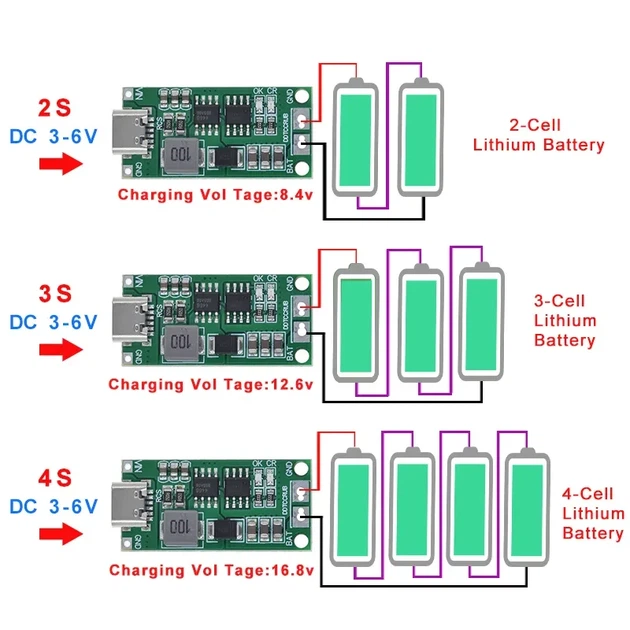 BMS 2S Контроллер заряда 4A плата заряда 2x Li-ion 18650 8.4V - изображение 2