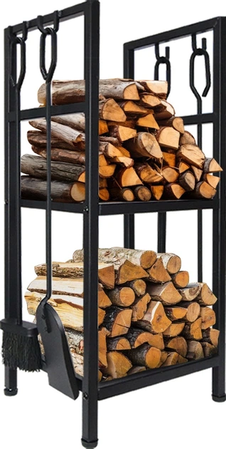 Stojak na drewno kominkowe Adler AD 6815 z zestawem narzędzi (5905575909404) - obraz 2