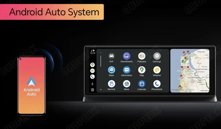 Автомагнітола '11.3 дюйм OBDPEAK K2 Pro + задня камера + GPS модуль (Apple CarPlay&Android Auto) - зображення 3