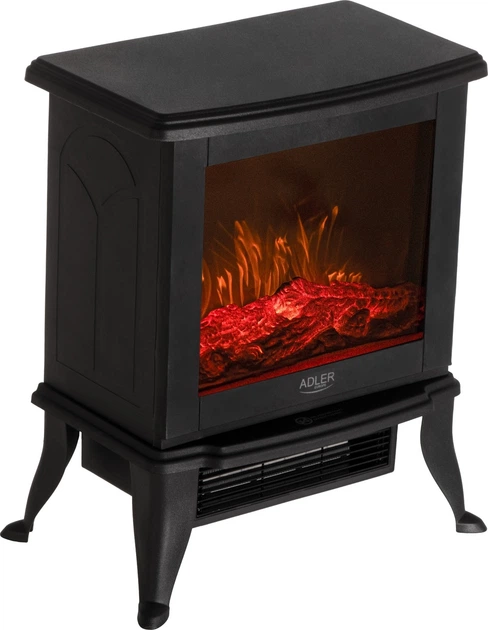 Kominek elektryczny Adler AD 7754 1000W / 1800W z efektem 3D płomienia (5905575910059) - obraz 4