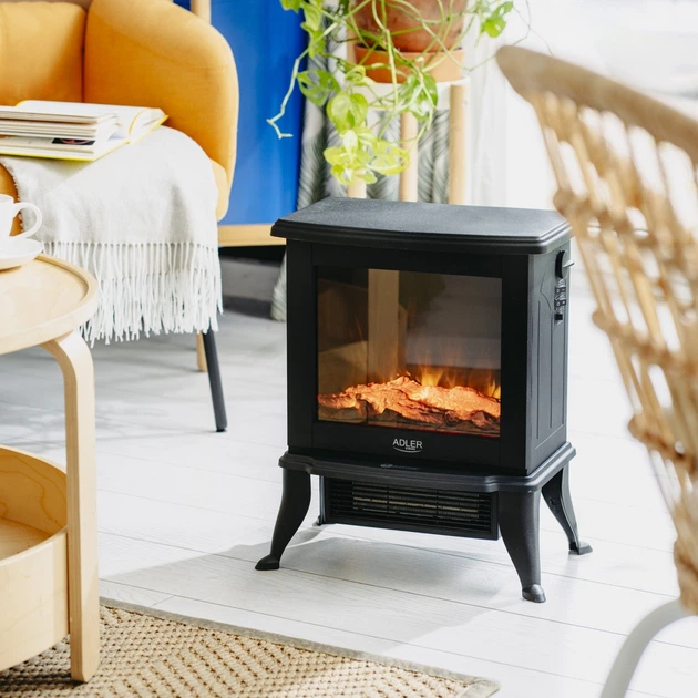 Kominek elektryczny Adler AD 7754 1000W / 1800W z efektem 3D płomienia (5905575910059) - obraz 13