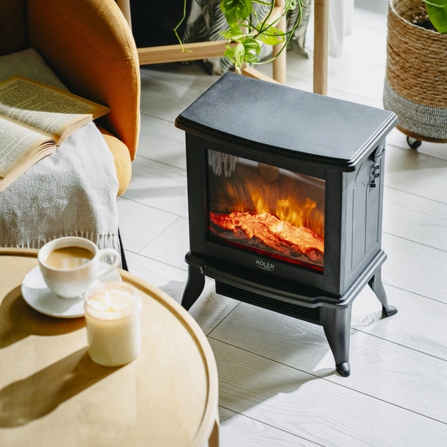 Kominek elektryczny Adler AD 7754 1000W / 1800W z efektem 3D płomienia (5905575910059) - obraz 14