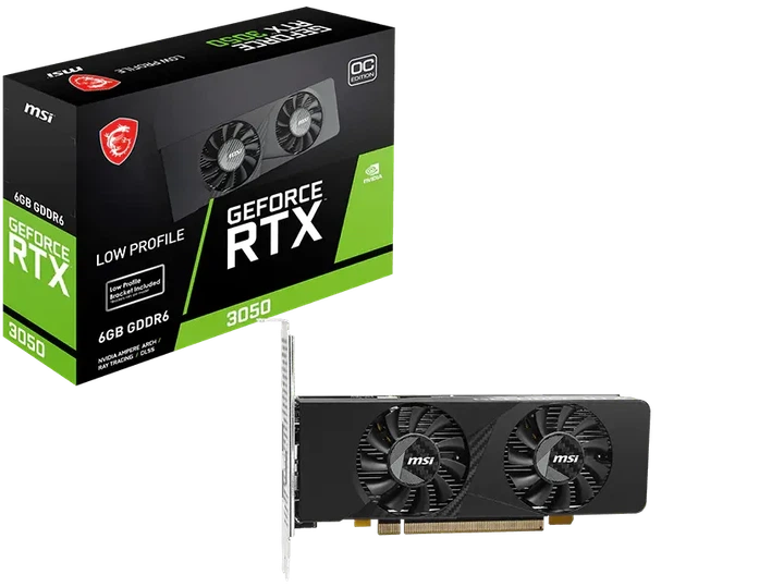 Видеокарта MSI PCI-Ex GeForce RTX 3050 LP E OC 6GB GDDR6 (96bit) (1492/14000) (DisplayPort, 2 x HDMI) (RTX 3050 LP E 6G OC) - изображение 6