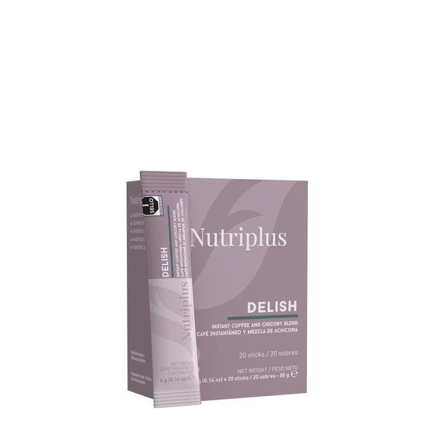 Суміш розчинної кави та цикорію Delish у стіках Nutriplus, 20 шт - Фото 1 Суміш розчинної кави та цикорію Delish у стіках Nutriplus, 20 шт - изображение 1