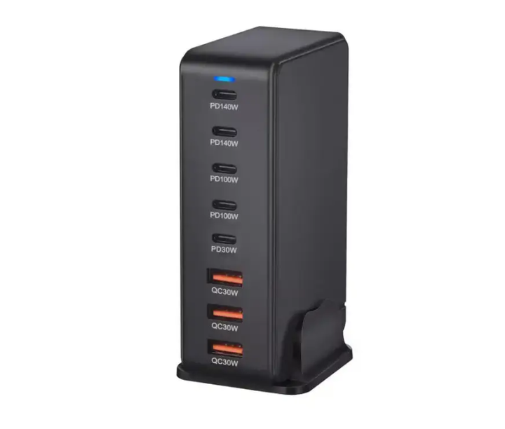 GaN зарядная станция 600W с PD 140W и QC 30W — универсальный 8-портовый блок питания для ноутбуков и смартфонов (534) - изображение 2