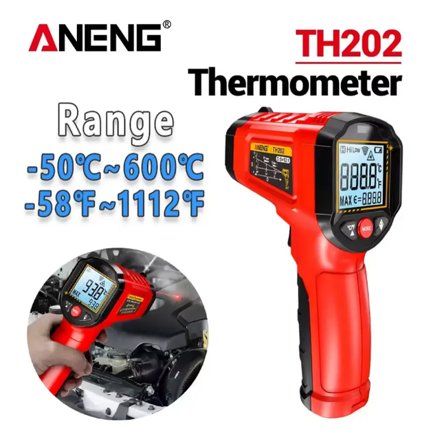 Інфрачервоний термометр AVENG TH202, Red - зображення 2