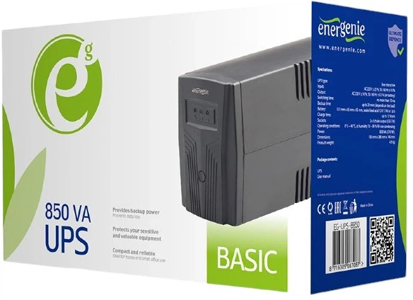 ИБП EnerGenie Basic 850 VA (2 Euro-розетки) - Фото 5 ИБП EnerGenie Basic 850 VA (2 Euro-розетки) - изображение 5