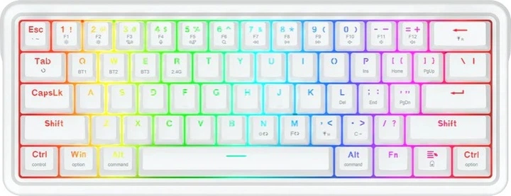 Klawiatura bezprzewodowa Redragon Draconic V2 K730W-RGB-PRO USB/Bluetooth/Wireless White - obraz 1