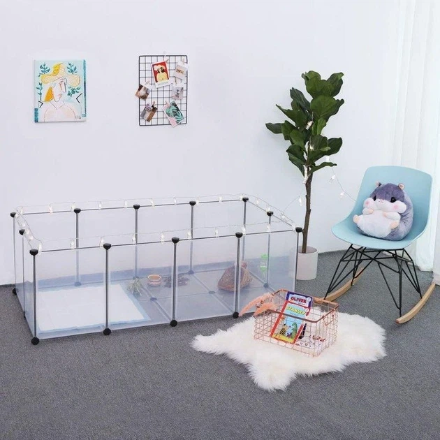 Клітка-манеж для тварин Songmics W02 143×73×46 см, модульний вольєр для кролика, морської свинки, гризунів - зображення 5