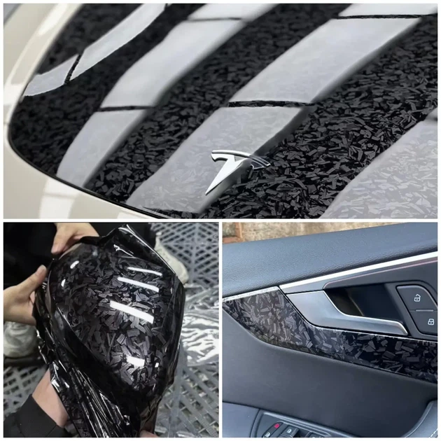 Защитная виниловая пленка для авто ширина 50 см длина 150 см Black Forged Carbon - изображение 3