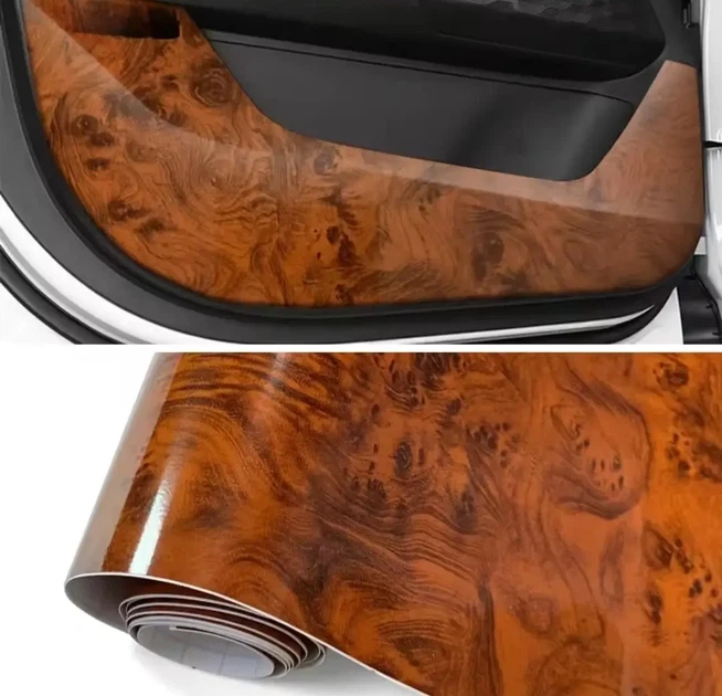 Виниловая пленка из углеродного волокна для авто ширина 30 см длина 120 см Wood Grain - изображение 2