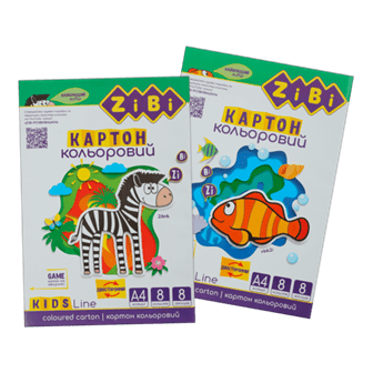 Картон кольоровий А4 8арк. 8кольорів ZiBi KIDS Line 1959, двосторонній (10) /ZB.1959/ - зображення 2