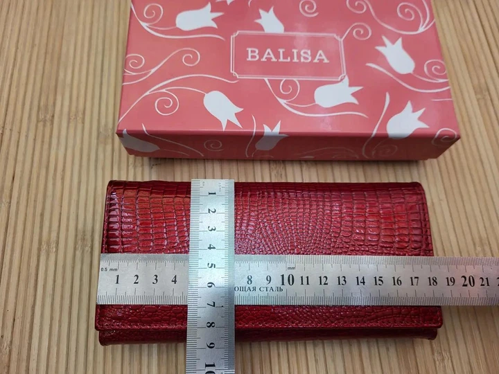 Жіночий гаманець зі шкіри лаковий червоний на магнитах BALISA 826-Н1 - зображення 8
