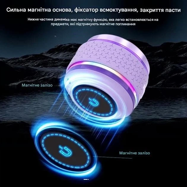 Виброколонка Dura Mobi RGB Humbird Pro Black - портативная Bluetooth-колонка с RGB-подсветкой и присоской, - изображение 4