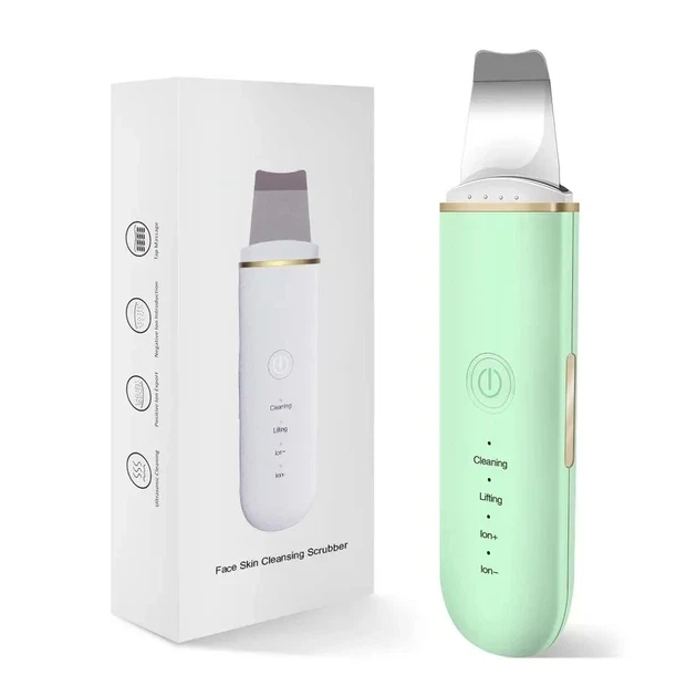 Ультразвуковой скрабер LURNOFY Green – прибор для чистки лица с EMS-лифтингом, глубокое очищение пор, тонизация кожи - изображение 3