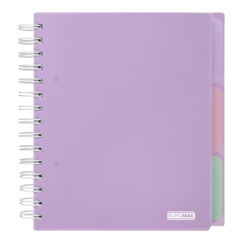 Блокнот BUROMAX B5 на спір. пласт. обкл. з розділ. 120арк. PASTEL 24355912-26 бузковий (48) /BM.24355912-26/ - Фото 1 Блокнот BUROMAX B5 на спір. пласт. обкл. з розділ. 120арк. PASTEL 24355912-26 бузковий (48) /BM.24355912-26/ - изображение 1