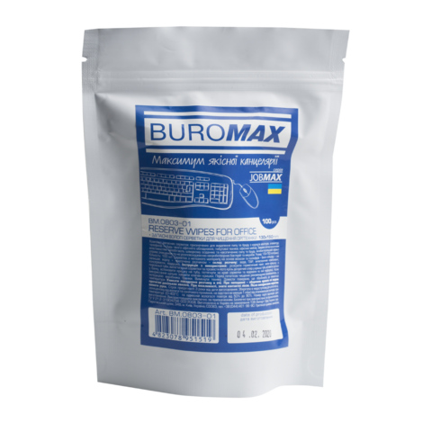 Салфетки д/чищ. оргтехніки (100шт) запаска, BUROMAX JOBMAX 0803-01 (20) /BM.0803-01/ - Фото 3 Салфетки д/чищ. оргтехніки (100шт) запаска, BUROMAX JOBMAX 0803-01 (20) /BM.0803-01/ - зображення 3