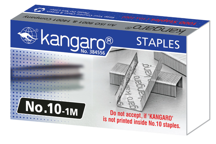 Скоба №10, Kangaro (1000 шт.) (20) /№10-1М/ - Фото 1 Скоба №10, Kangaro (1000 шт.) (20) /№10-1М/ - изображение 1